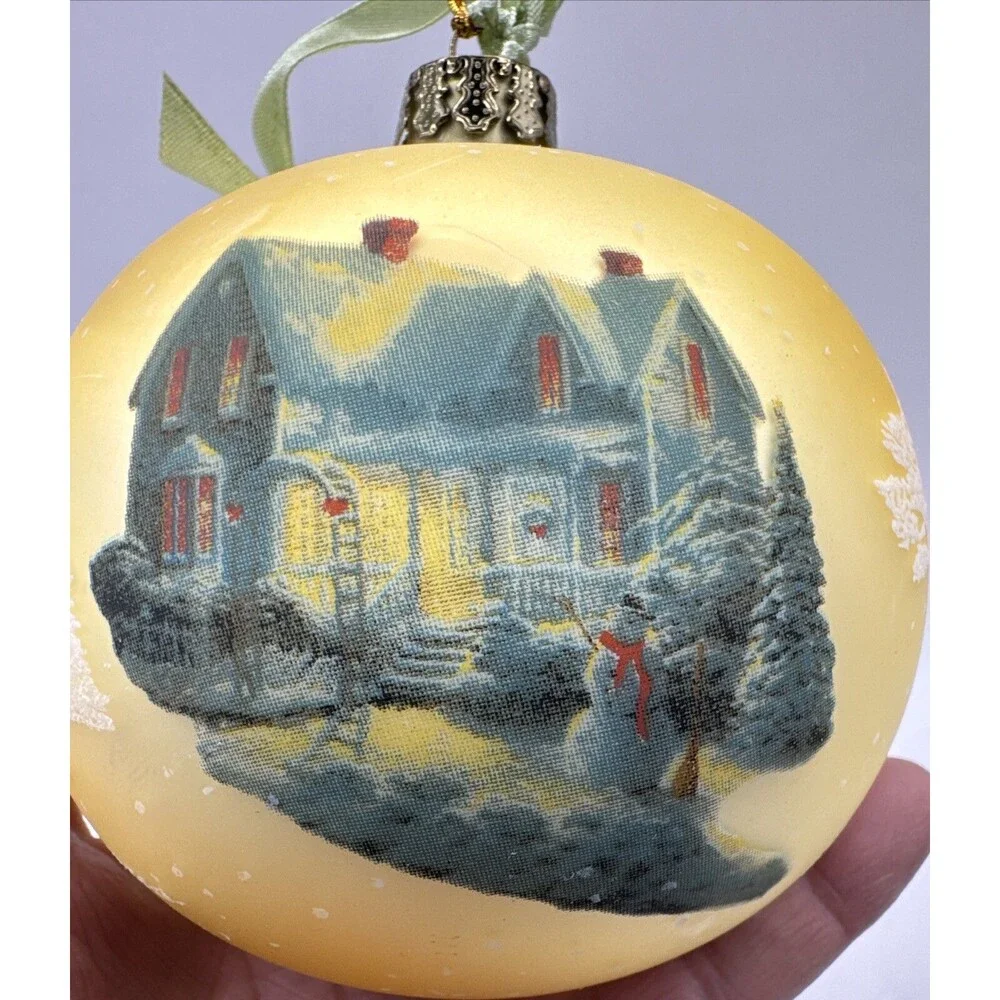 VTG 2003 Thomas Kinkade Lg Christmas Bulb Ornament 